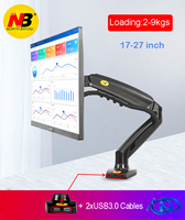 2019 nowy NB F80 + 2XUSB3.0 pulpit sprężyna gazowa 17-30 "Monitor LCD LED uchwyt ramię montażowe pełnoekranowy stojak ładowanie 2-9 kg 2